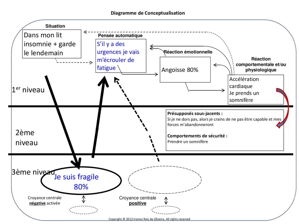 étude de cas thérapie cognitive processuelle Diagramme de conceptualisation